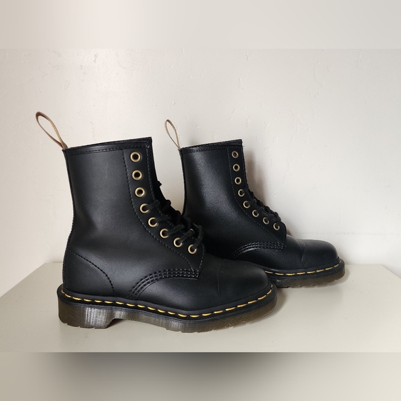 Dr. Martens Black Vegan Lace-Up Boots Womens Size 5 - Picture 3 of 5